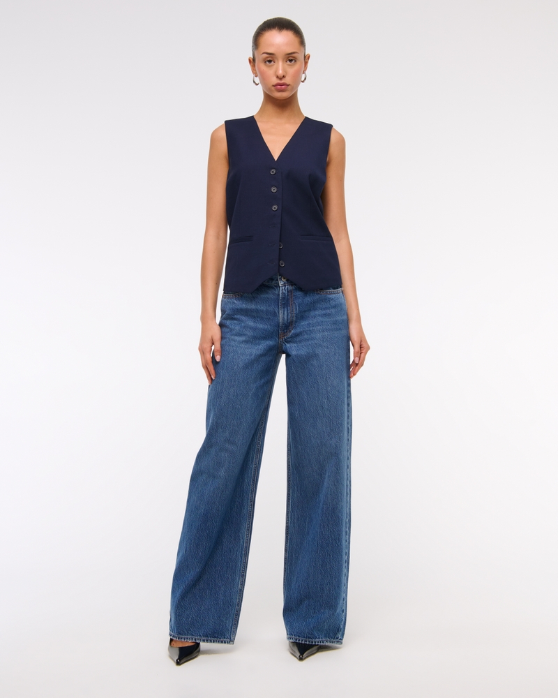 Relaxed Tailored Vest(dark indigo,XXS)