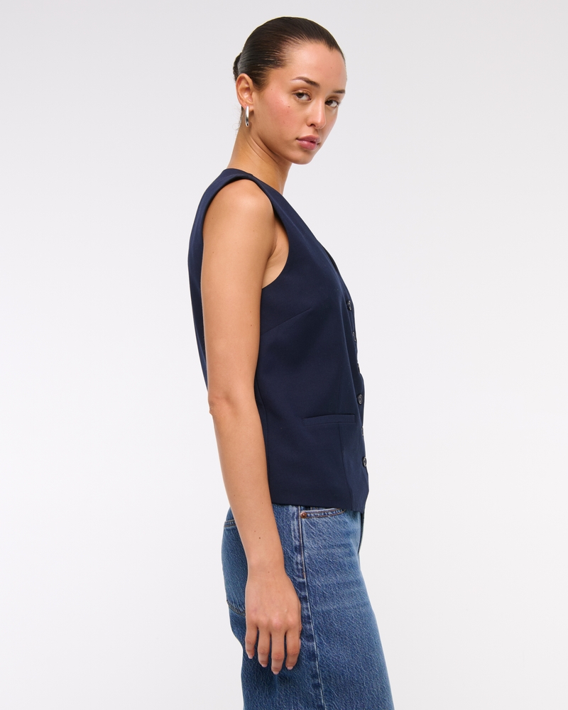Relaxed Tailored Vest(dark indigo,XXS)