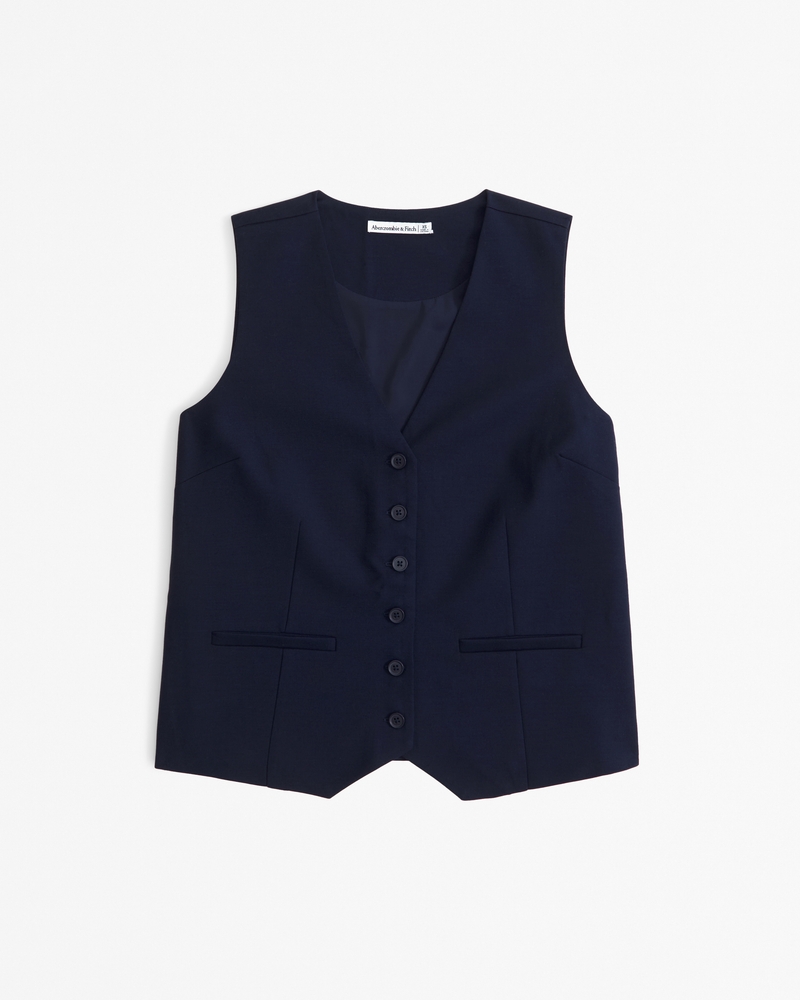 Relaxed Tailored Vest(dark indigo,XXS)