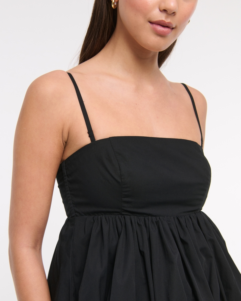 Strapless Bubble Hem Top(black,XXS)