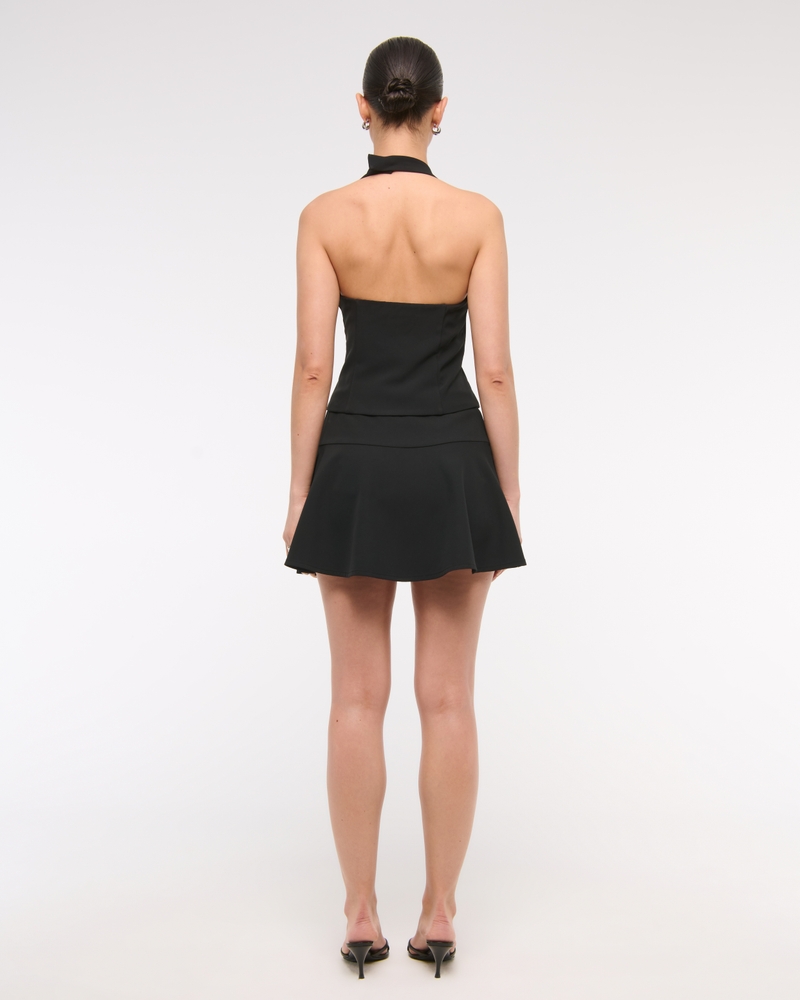 Bow Tie-Front Halter Top(black,XXS)