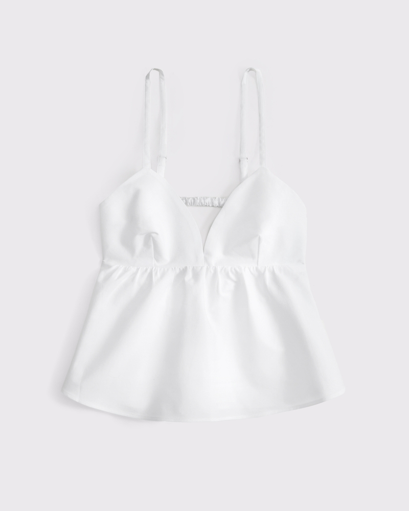 Poplin Peplum Top(white,XXS)