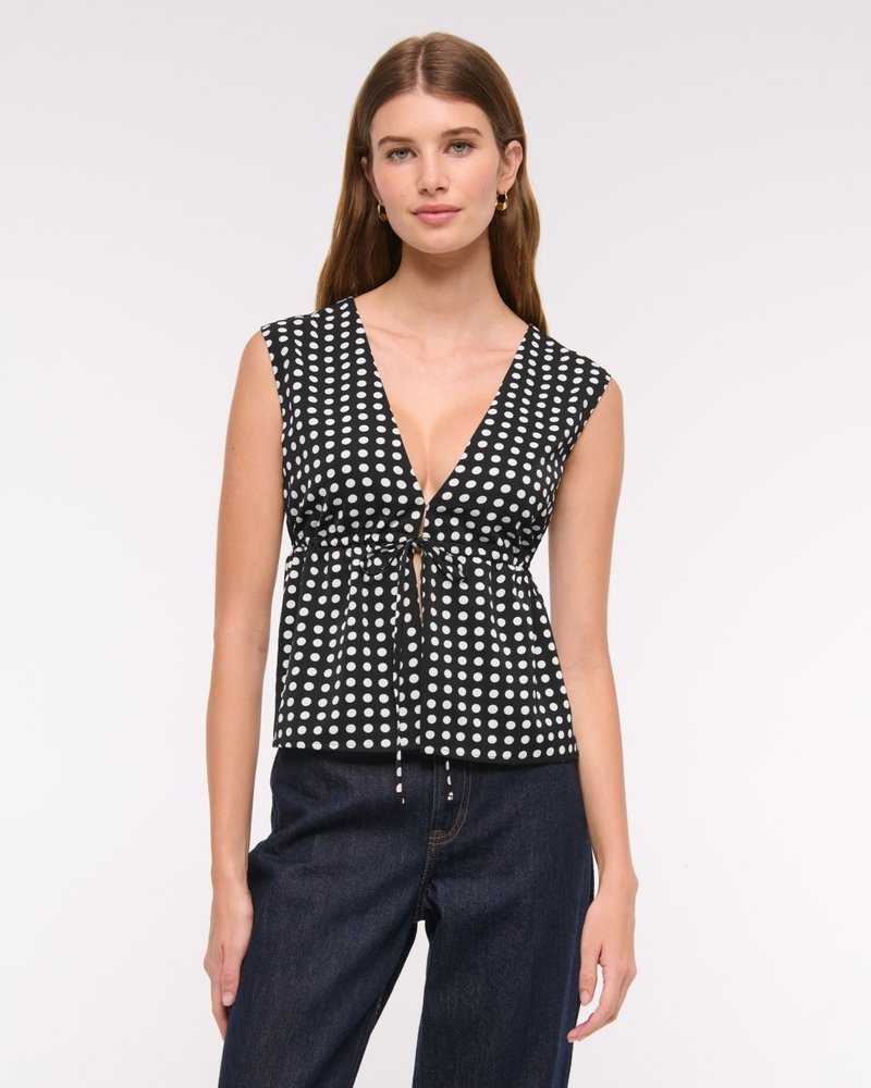 Plunge Tie-Front Top