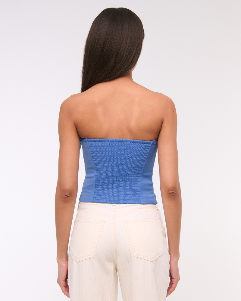 Strapless Cropped Tailored Vest(marine blue,XXS)