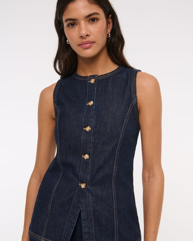 Denim Vest(dark denim,XXS)