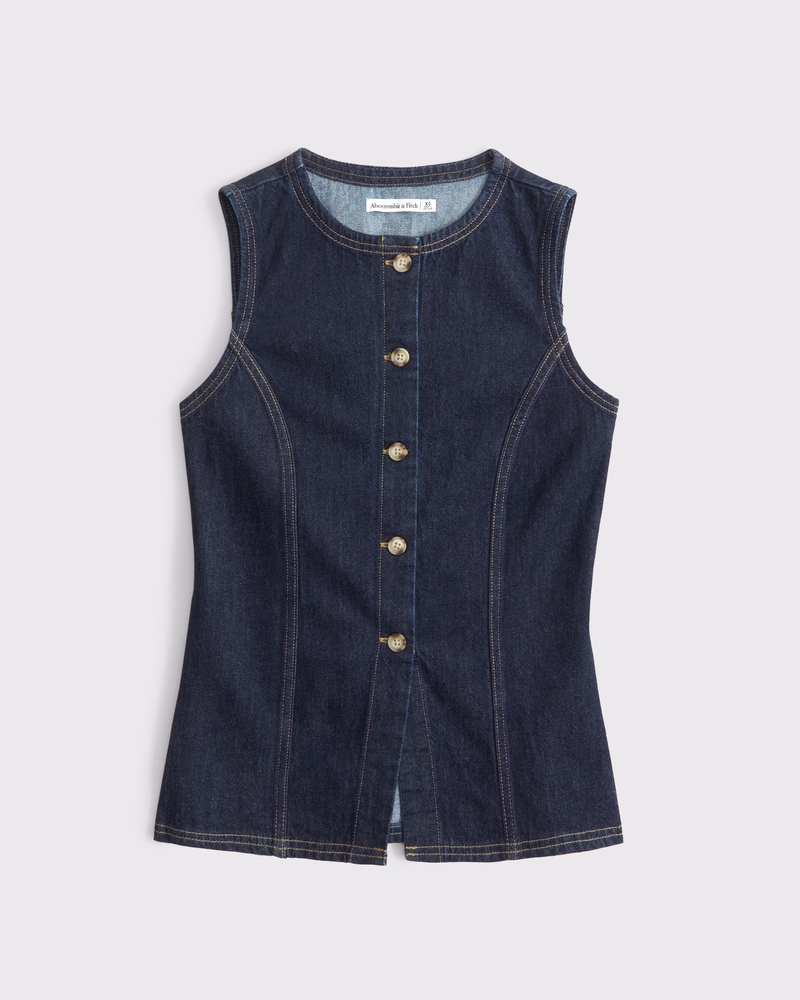 Denim Vest(dark denim,XXS)