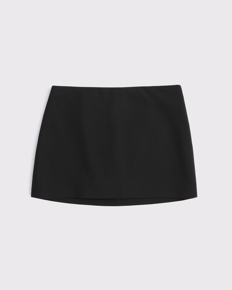 The A&F Scarlett Mid Rise Mini Skort(black,XXS)