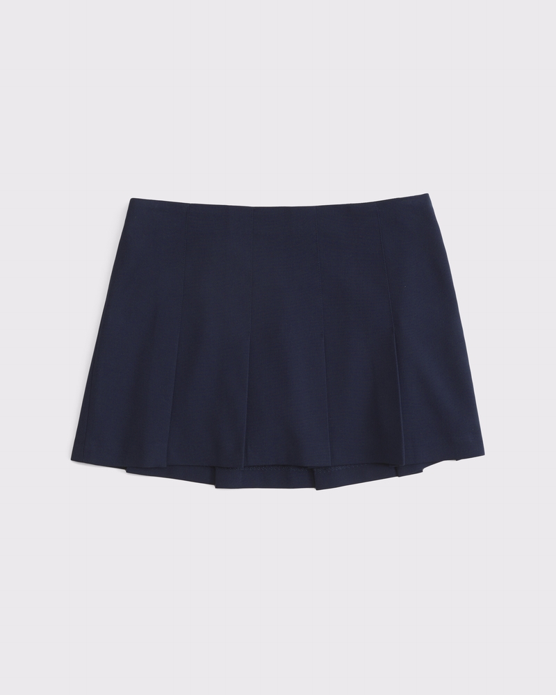 Mid Rise Pleated Mini Skort(dark indigo,XXS)