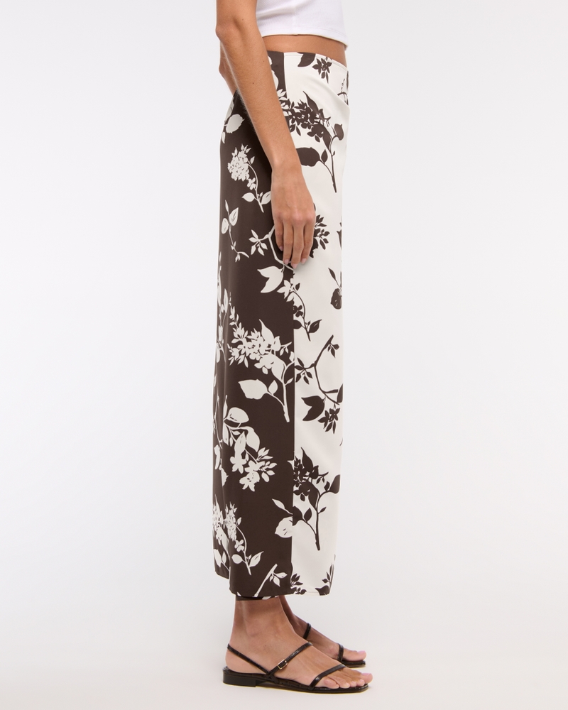 Mid Rise Wrap Maxi Skirt(brown pattern,XXS)