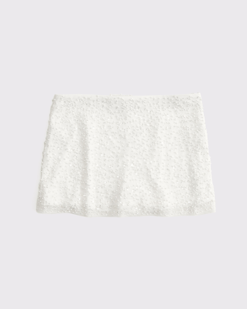 The A&F Scarlett Mid Rise Satin Mini Skort(white,XXS)