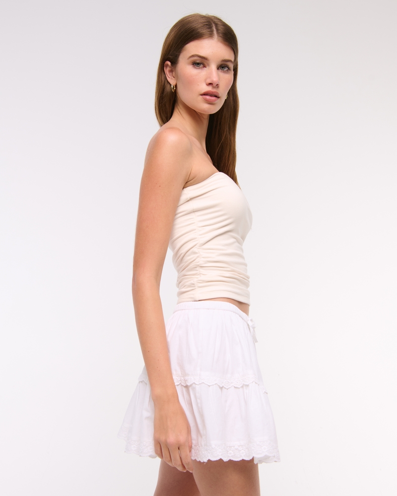 Mid Rise Pull-On Mini Skort(white,XXS)