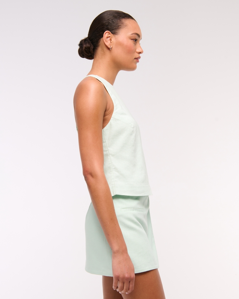 Mid Rise Tailored Micro Wrap Mini Skort(pale aqua,XXS)