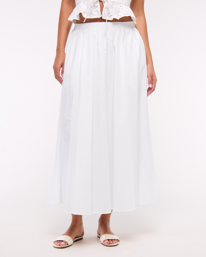 Mid Rise Maxi Skirt(white,XXS)