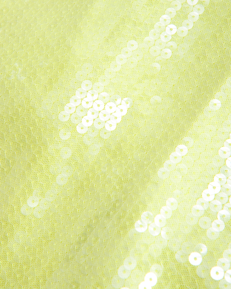 The A&F Scarlett Mid Rise Sequin Mini Skort(lime,XXS)