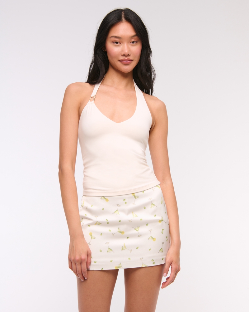 The A&F Scarlett Mid Rise Satin Mini Skort