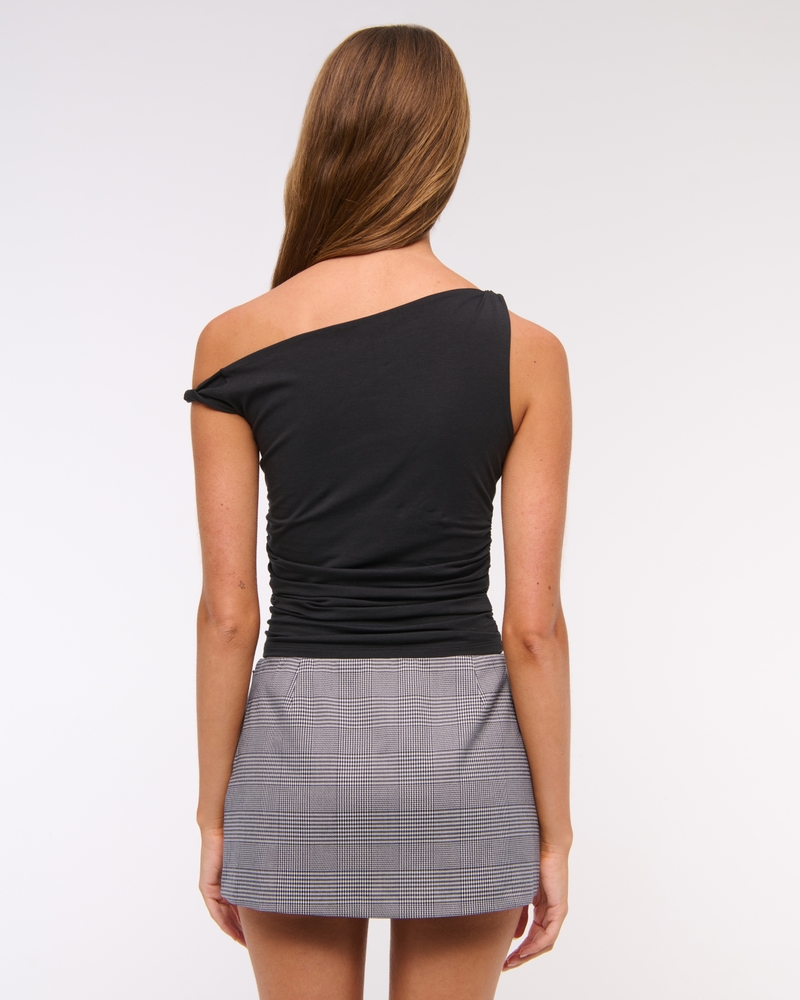 The A&F Scarlett Low Rise Micro Wrap Mini Skort(black pattern,XXS)