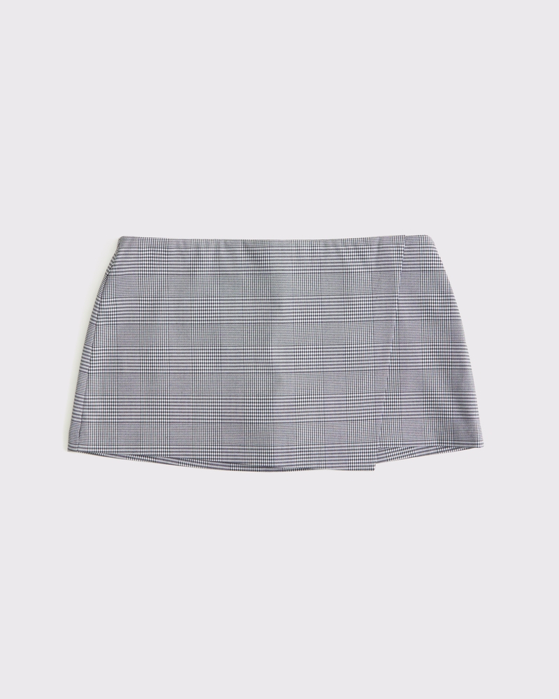 The A&F Scarlett Low Rise Micro Wrap Mini Skort(black pattern,XXS)