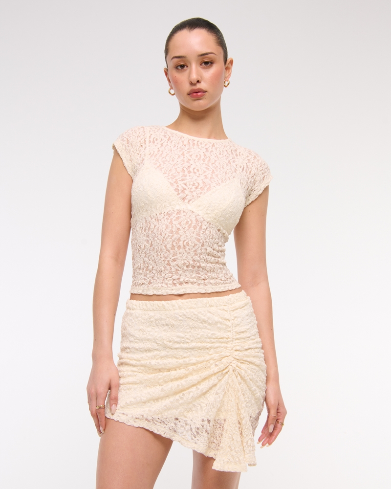 Mid Rise Asymmetrical Hem Midi Skirt