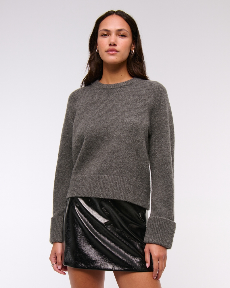 The A&F Scarlett Vegan Leather Mini Skort(black,XXS)