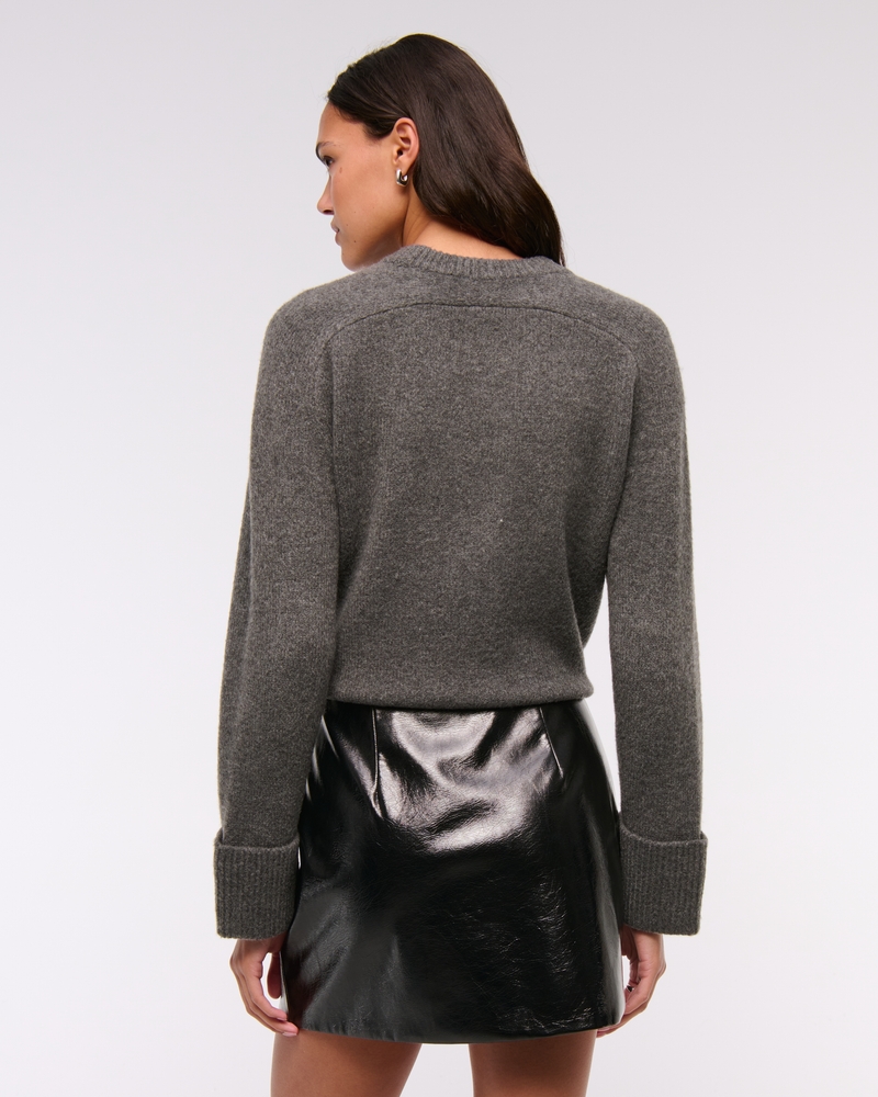 The A&F Scarlett Vegan Leather Mini Skort(black,XXS)