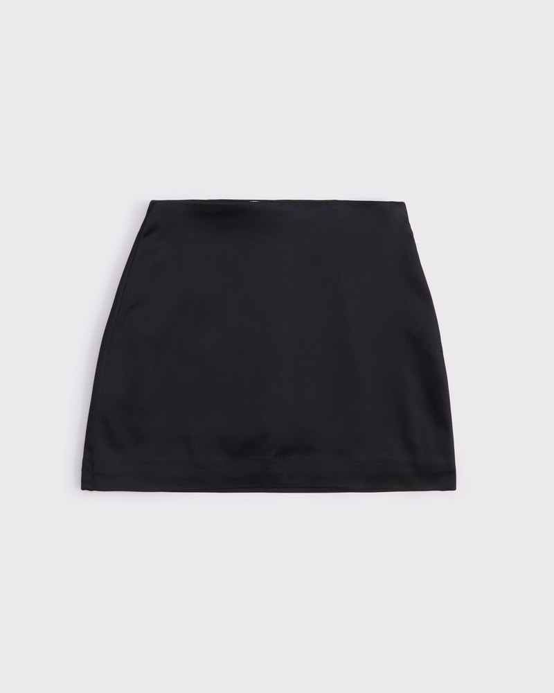 The A&F Scarlett Satin Sculpt Mini Skort(black,XXS)