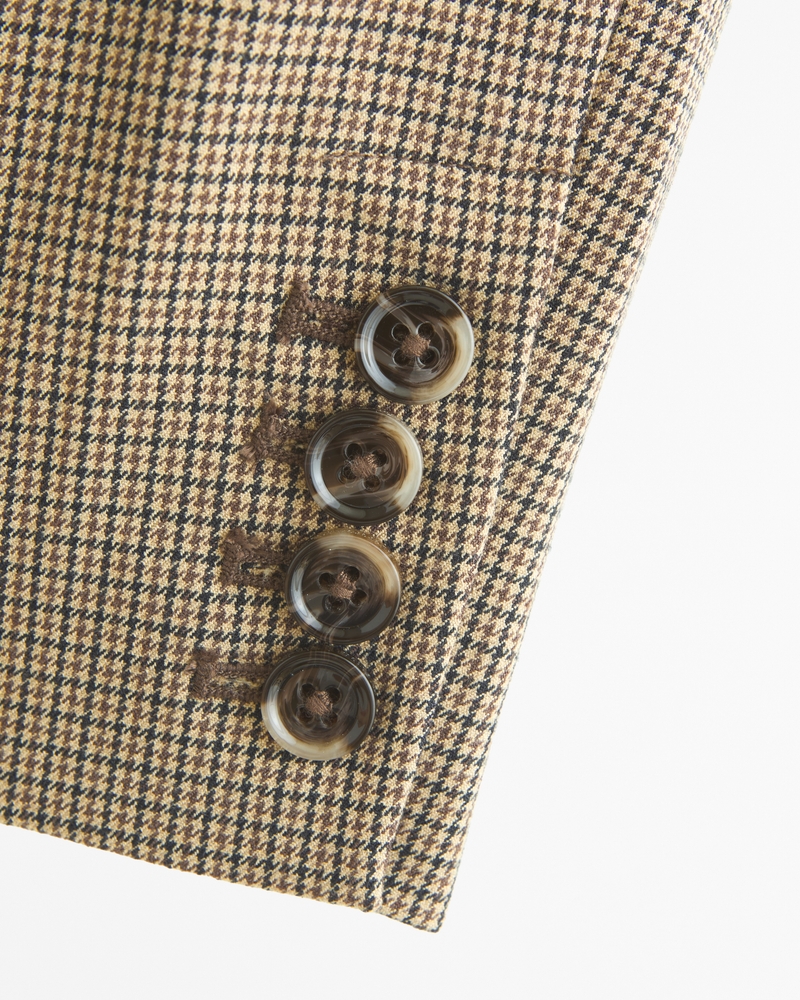 Short Menswear Blazer(brown plaid,XXS)