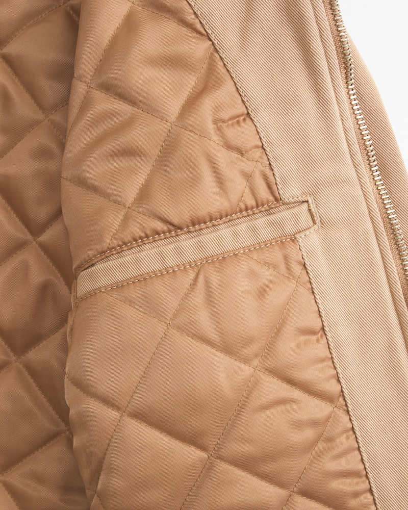 Cropped Twill Workwear Jacket(brown,XXS)