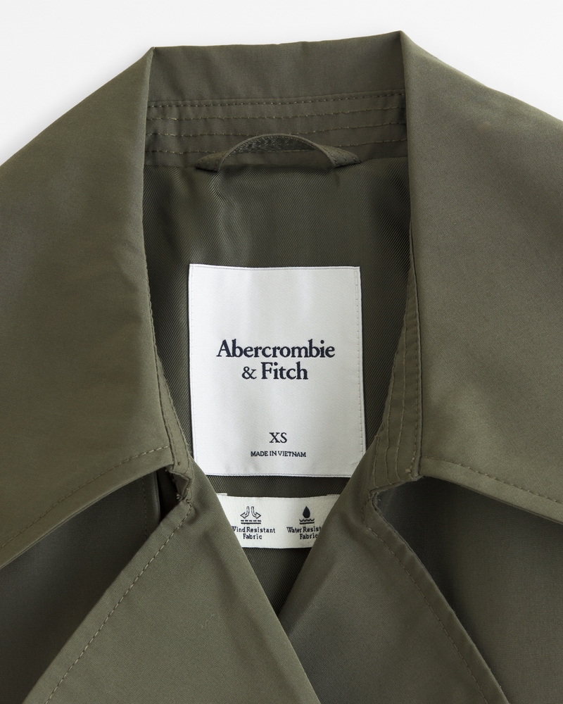 Cropped Trench Coat(forest green,XXS)