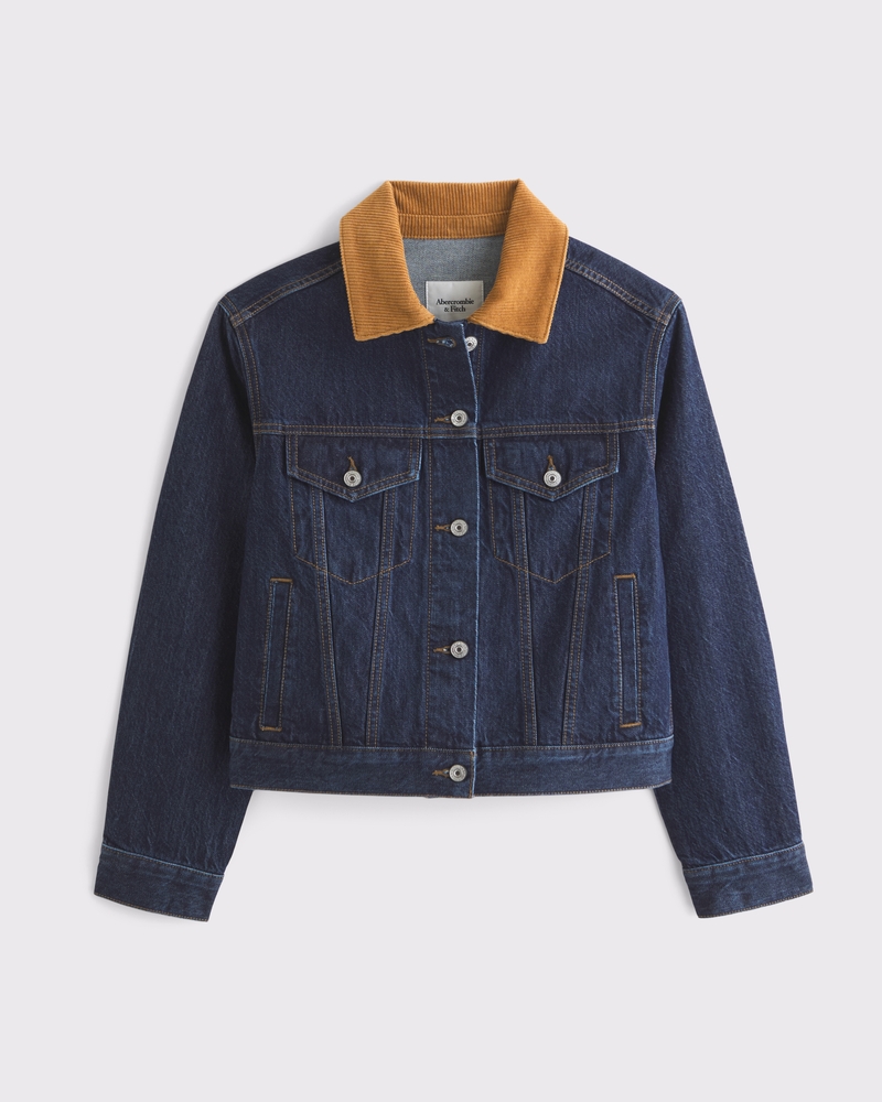 Denim Trucker Jacket(dark wash,XXS)