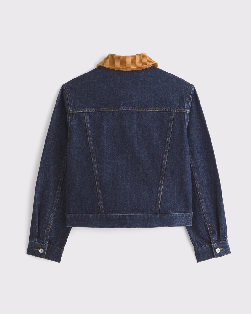 Denim Trucker Jacket(dark wash,XXS)