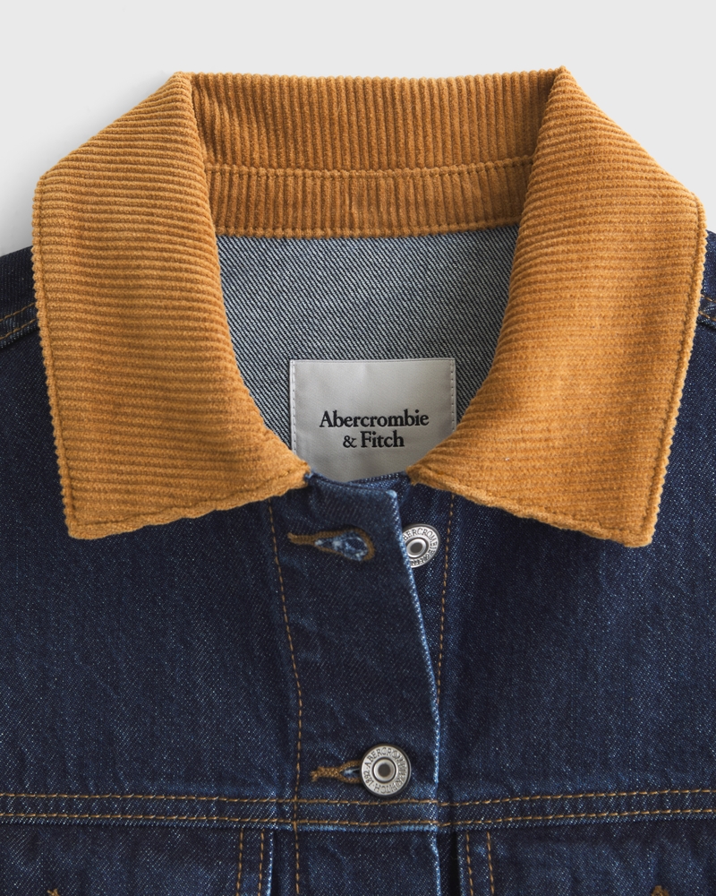 Denim Trucker Jacket(dark wash,XXS)
