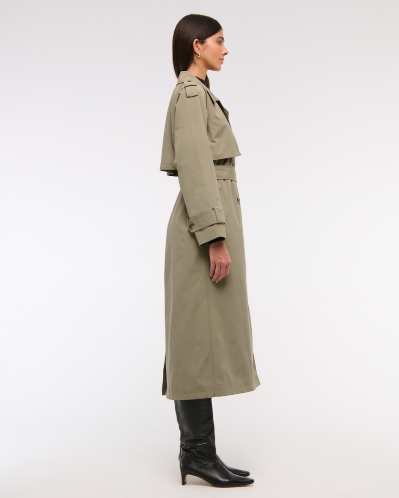 Classic Trench Coat(vintage green,XXS)