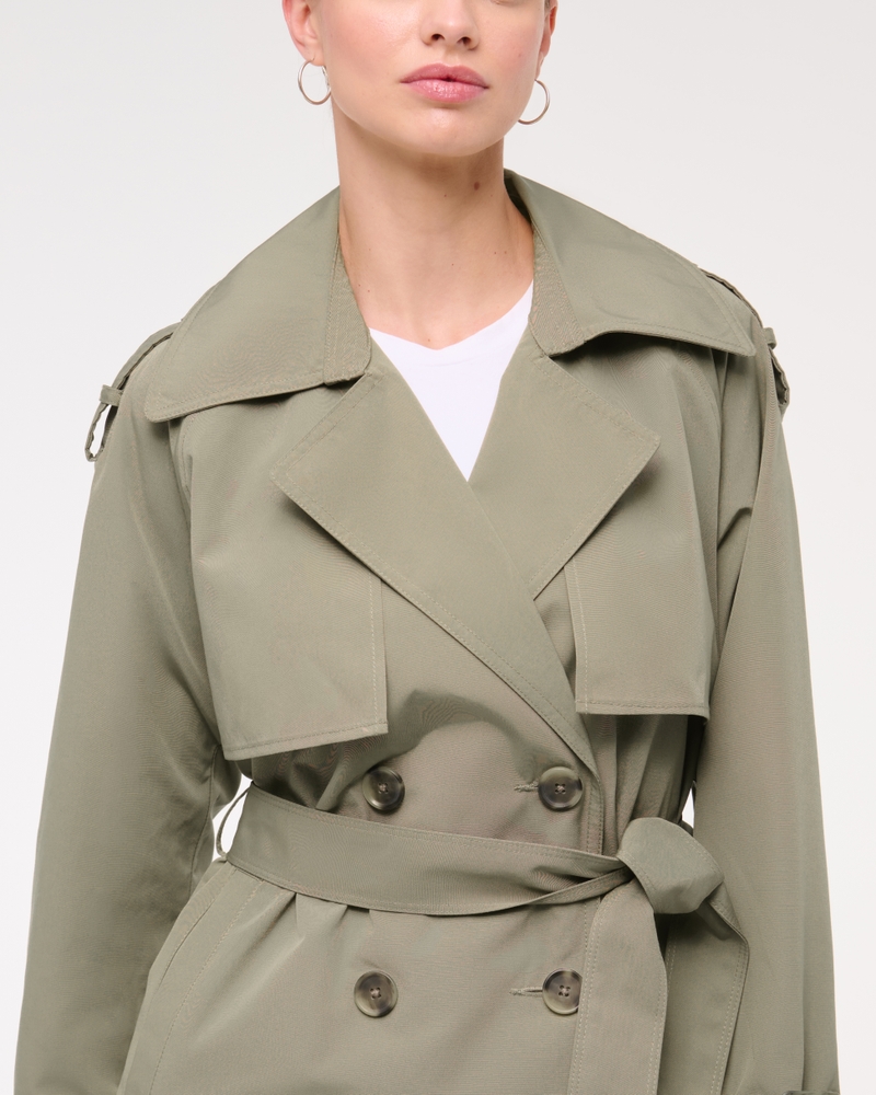 Mid-Length Trench Coat(green,XXS)