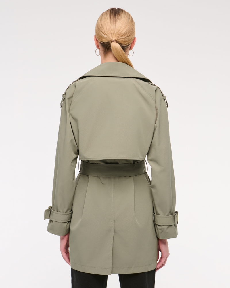 Mid-Length Trench Coat(green,XXS)