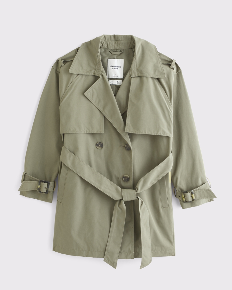 Mid-Length Trench Coat(green,XXS)