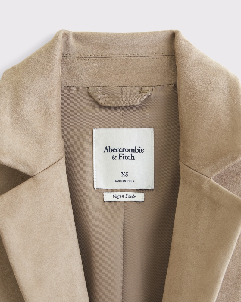 Vegan Suede Slouchy Blazer(light brown,XXS)