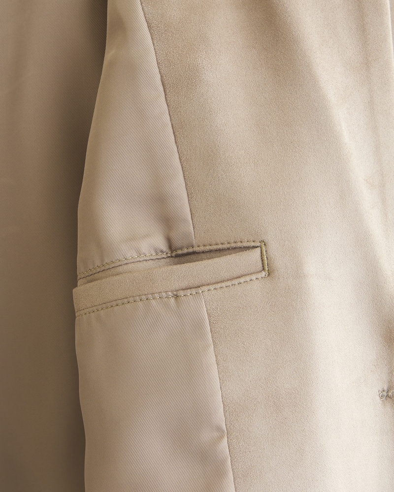 Vegan Suede Slouchy Blazer(light brown,XXS)
