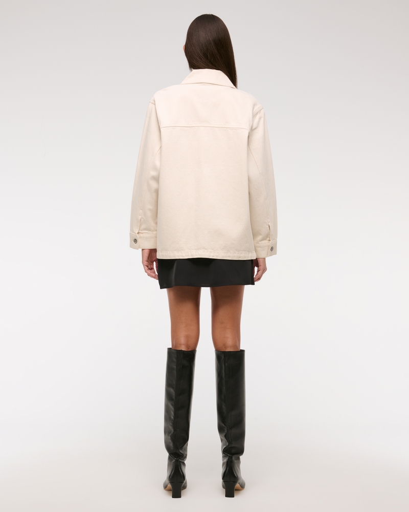 Denim Utility Shirt Jacket(cream,XXS)