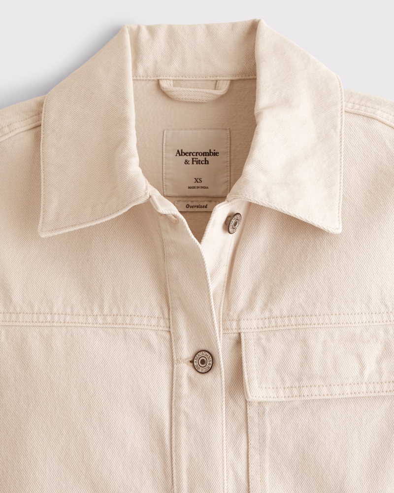Denim Utility Shirt Jacket(cream,XXS)