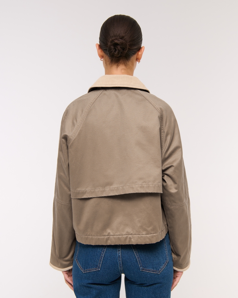 Short Waxed Chore Jacket(brown,XXS)