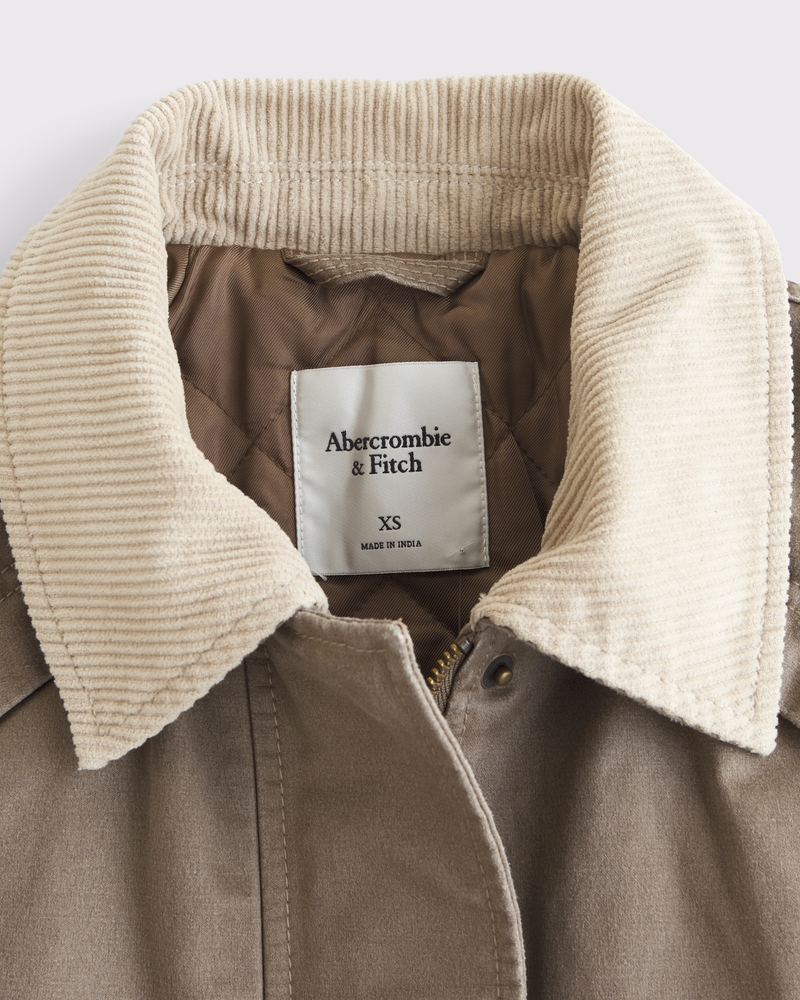 Short Waxed Chore Jacket(brown,XXS)
