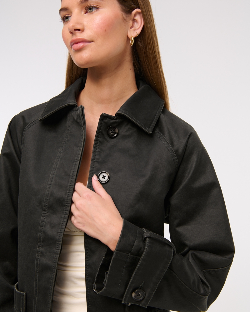 Waxed Belted Utility Jacket(black,XXS)
