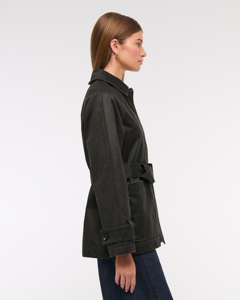 Waxed Belted Utility Jacket(black,XXS)