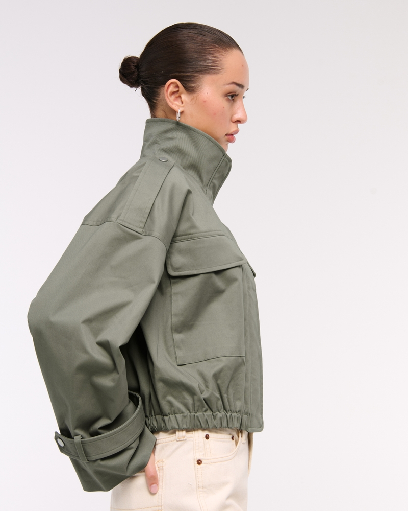 Lightweight Cinched Utility Jacket(muted basil,XXS)