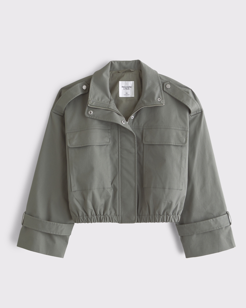 Lightweight Cinched Utility Jacket(muted basil,XXS)