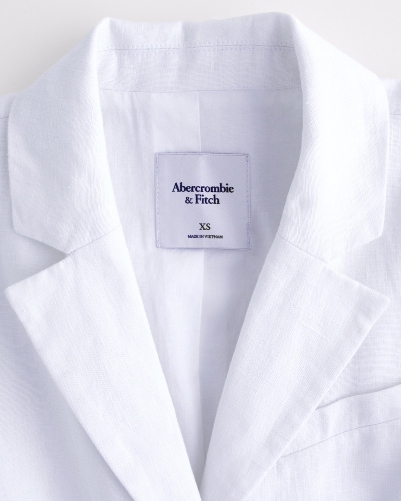 Short-Sleeve Premium Linen Blazer(white,XXS)