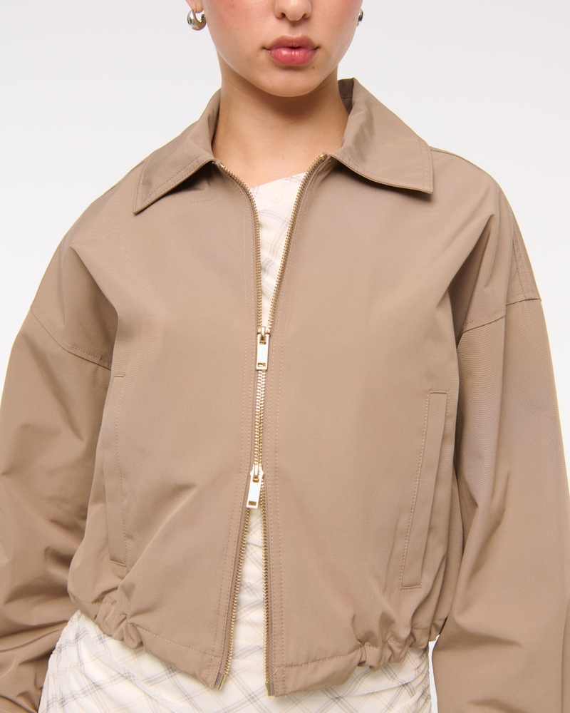 Cinched Double-Zip Jacket(light brown,XXS)