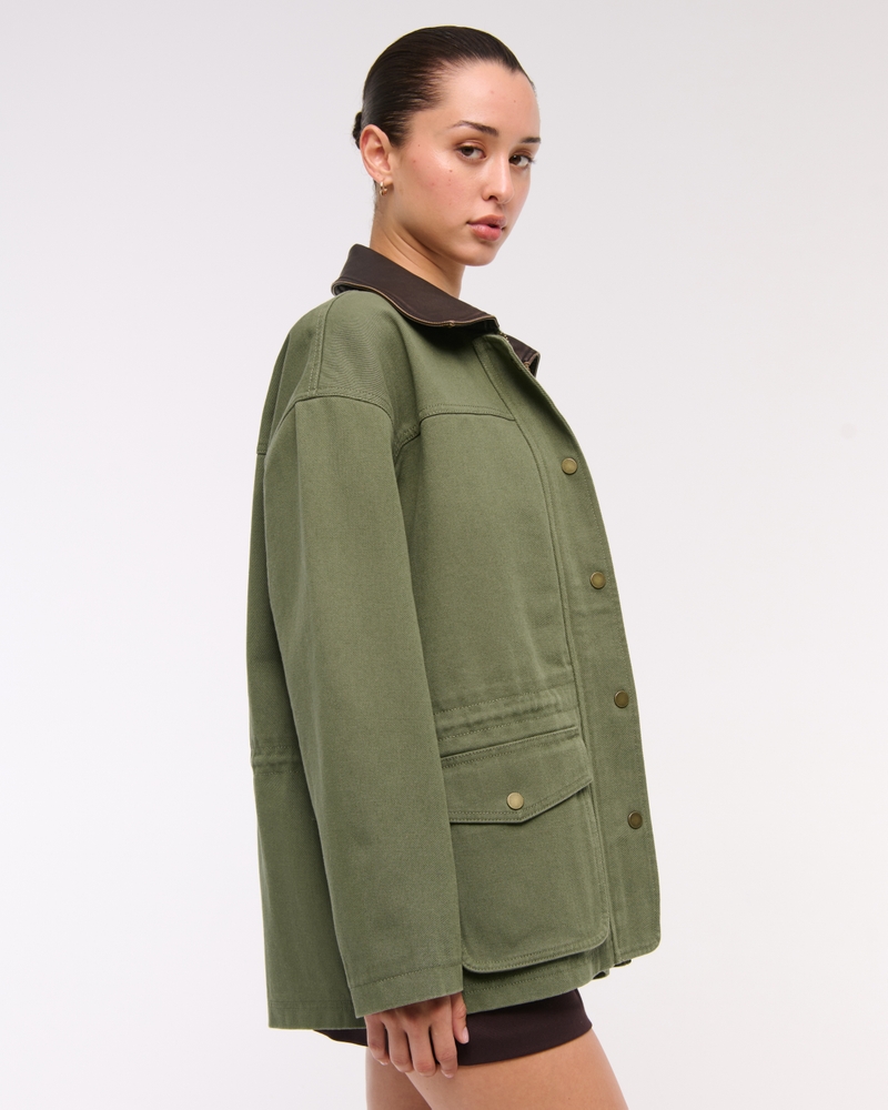 Cinched Waist Workwear Jacket(clover green,XXS)