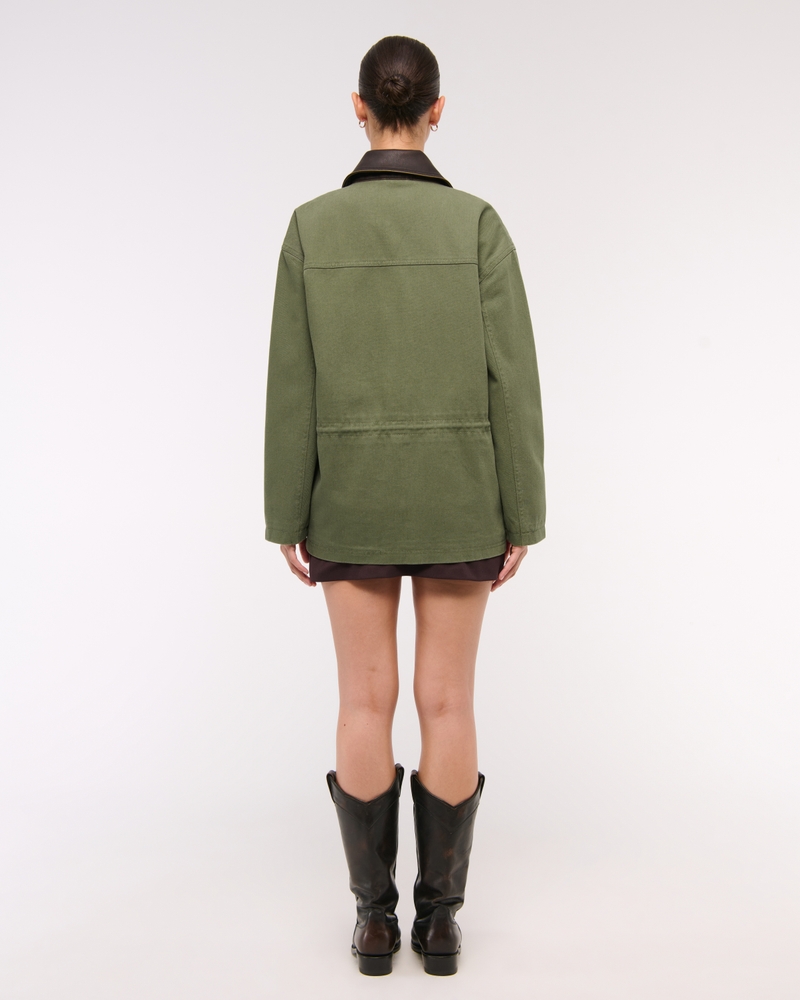 Cinched Waist Workwear Jacket(clover green,XXS)