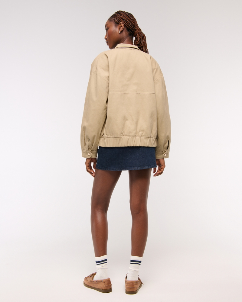 Relaxed Twill Bomber Jacket(creamy brown,XXS)
